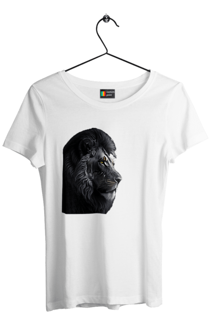 Футболка жіноча з принтом "Величне обличчя лева". Величний лев, лев, обличчя лева. CustomPrint.market