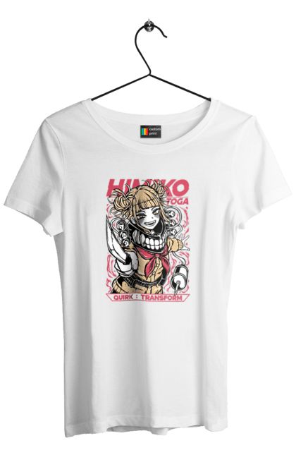 Футболка жіноча з принтом "Моя геройська академія Хіміко Тога". Himiko toga, my hero academia, аніме, відеогра, манга, моя геройська академія, тога, хіміко тога, якудза тога. 2070702