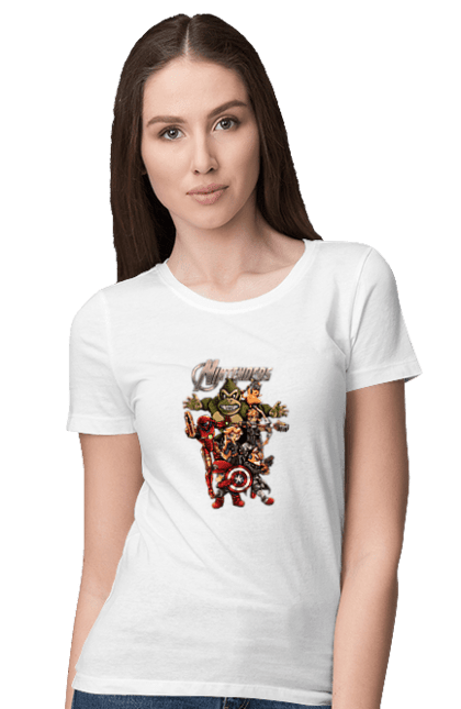 Women`s t-shirt with prints Nintendo heroes. Animal crossing, donkey kong, game characters, kirby, legend of zelda, luigi, mario, nintendo, pokemon, princess stove. 2070702