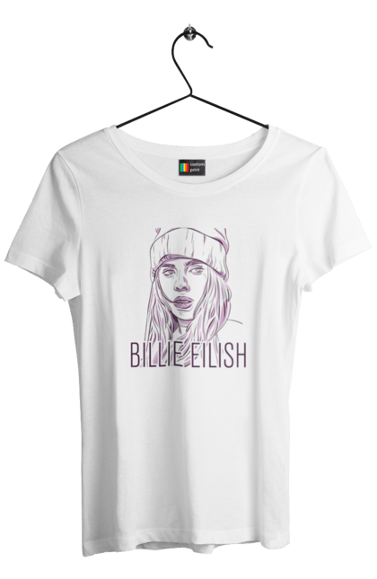 Футболка жіноча з принтом "Billie eilish4". Айліш біллі, біллі айліш, біллі айліш дизайн, біллі айліш футболка, графіка, крута, фан арт, фанат, футболка біллі айліш. 2070702