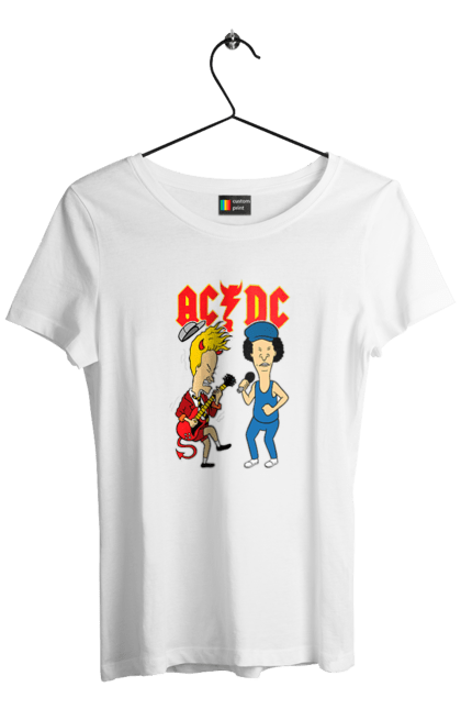 Футболка жіноча з принтом "AC/DC". Ac dc, acdc, блюз рок, важкий рок, група, музика, рок н ролл, хард рок. 2070702