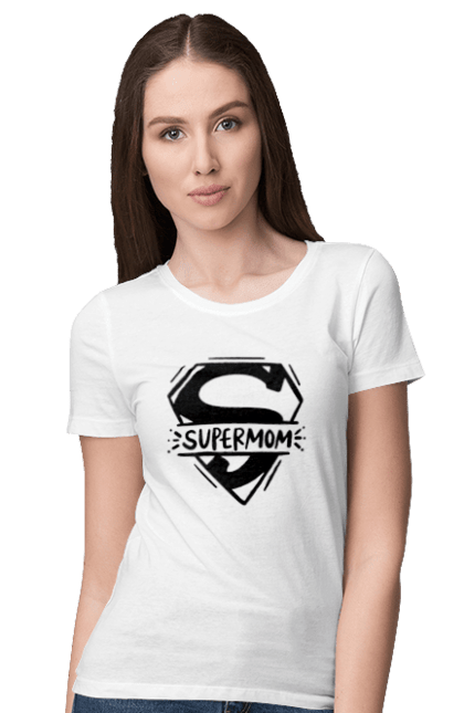 Футболка жіноча з принтом "Супермама". Для мами, мати, подарунок мамі, супер, супер мама. futbolka.stylus.ua