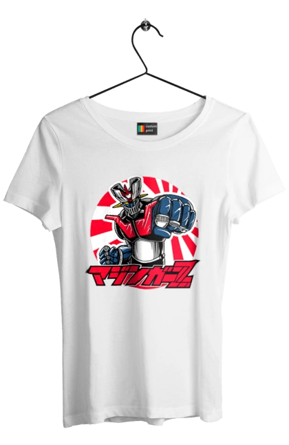 Футболка женская с принтом Mazinger Z Грендайзер. Goldorak, goldrake, grendizer, mazinger z, mecha, аниме, грендайзер, манга, меха, роботы. 2070702