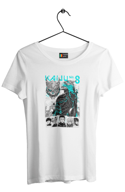 Women's t-shirt with prints Kaiju № 8 Kafka Hibino. Anime, hibino kafka, kafka hibino, kaiju, kaiju 8, kaiju 8, kaiju № 8, manga. 2070702