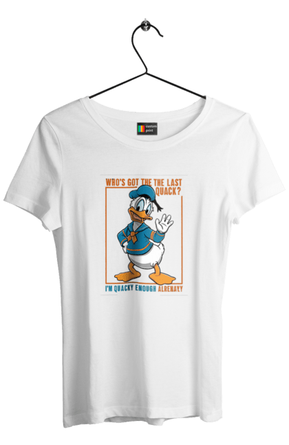 Women's t-shirt with prints Donald Duck. Animated series, cartoon, disney, donald duck. 2070702