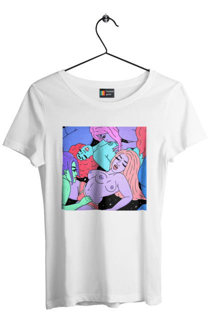 Women`s t-shirt with prints Alien Girls. Aliens, girls, multicolored, space. 2070702