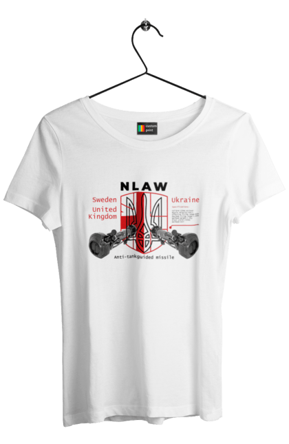 Футболка жіноча з принтом "NLAW". Caesar, himars, nlaw, patriot, weapon, zaluzhny. 2070702