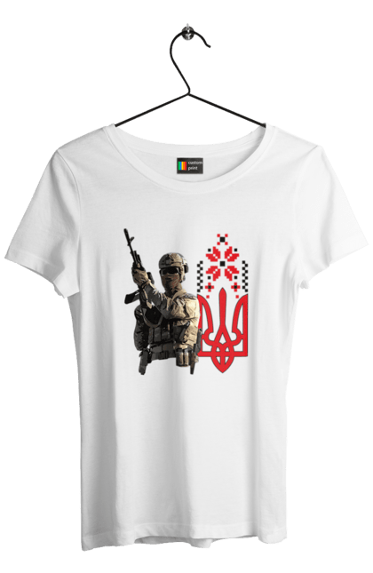 Футболка жіноча з принтом "Гвардія наступу". F 16, himars, leopard, patriot, гвардія наступу, контрнаступ, літо 2023, літо контрнаступ, перемога. 2070702