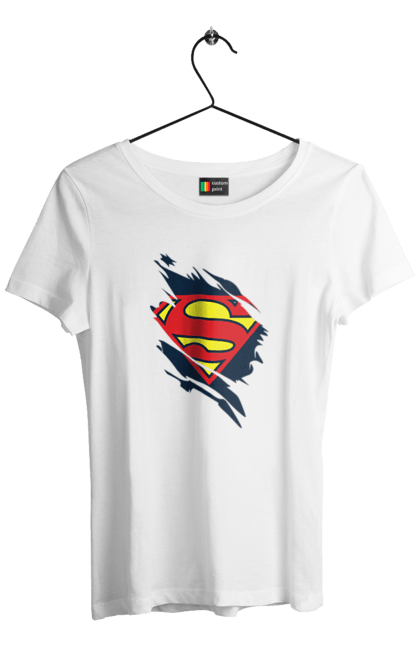 Футболка жіноча з принтом "Супермен". Clark kent, dc comics, kal el, superman, кларк кент, комікс, супергерой, супермен. CustomPrint.market