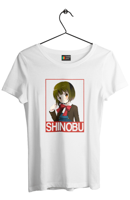 Women's t-shirt with prints Kiniro Mosaic Shinobu Omiya. Anime, gold mosaic, kiniro mosaic, kinmoza, manga, shinobu, shinobu omiya. 2070702