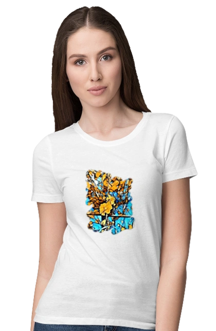 Yellow flowers on a blue background