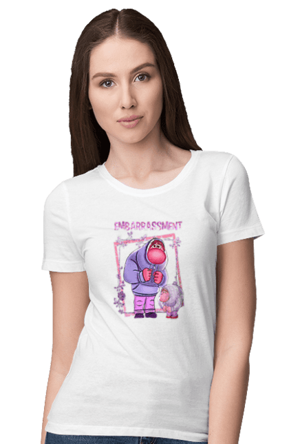 Women's t-shirt with prints Inside Out Embarrassment. Cartoon, embarrassment, emotions, inside out, pixar. 2070702