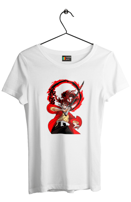 Women's t-shirt with prints Demon Slayer Yoriichi Tsugikuni. Anime, demon slayer, manga, tsugikuni, yoriichi, yoriichi tsugikuni. 2070702