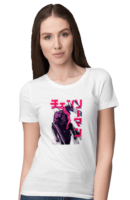 Women's t-shirt with prints Chainsaw Man. Anime, chainsaw man, demon, denji, manga, pochita, shonen. 2070702