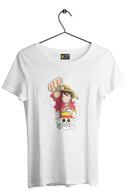 Women's t-shirt with prints One Piece Luffy. Anime, luffy, manga, monkey de luffy, one piece, pirates. 2070702