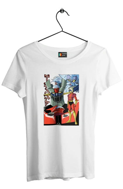 Футболка женская с принтом Mazinger Z Грендайзер. Goldorak, goldrake, grendizer, mazinger z, mecha, аниме, грендайзер, манга, меха, роботы. 2070702
