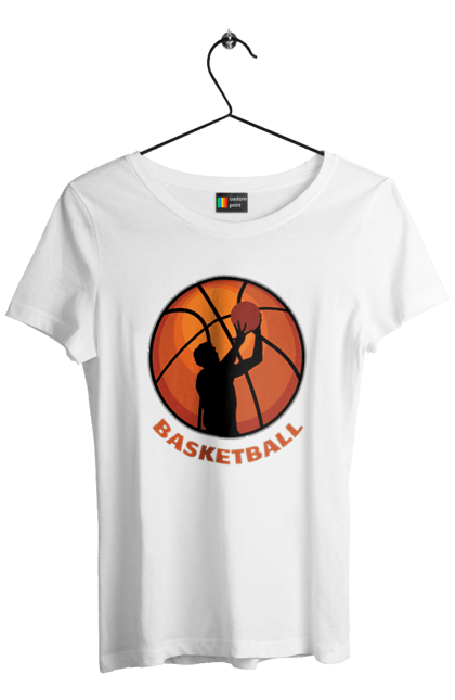 Футболка жіноча з принтом "Гра Баскетбол". Баскетбол, баскетболіст, гра баскетбо, фаворит. futbolka.stylus.ua