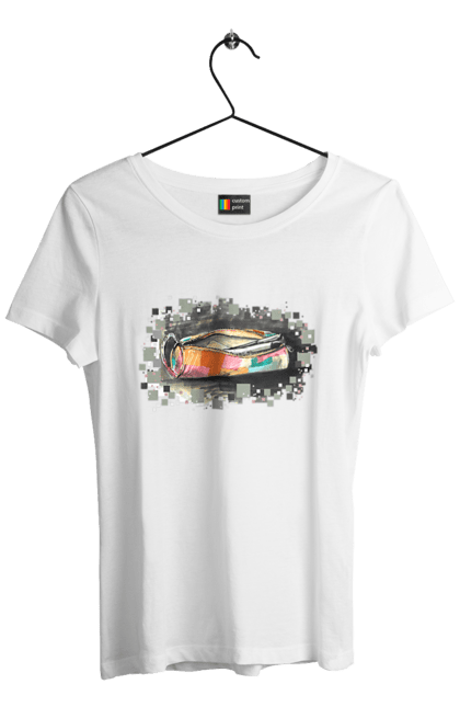 Футболка жіноча з принтом "Пенал Авторський малюнок". Ексклюзив, канцтовари, малюнок, малюнок від руки, олівець, пенал, ручка, школа. 2070702