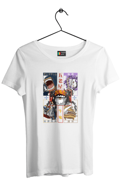 Women's t-shirt with prints One Piece Gorosei. Adventures, anime, fantasy, five elders, gorosei, light novel, manga, one piece, tv series. 2070702