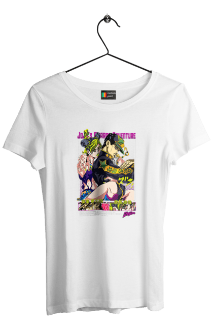 Women's t-shirt with prints JOJO Jolyne Cujoh. Anime, jojo, jojo`s bizarre adventure, jojo’s bizarre adventure, jolyne cujoh, manga. 2070702