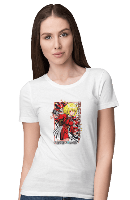 Women's t-shirt with prints Lycoris Recoil Chisato Nishikigi. Agent, anime, chisato nishikigi, lycoris recoil, manga. 2070702