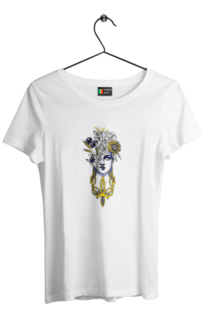 Футболка жіноча з принтом "Українка". Жінка, соняшник, українка. 2070702
