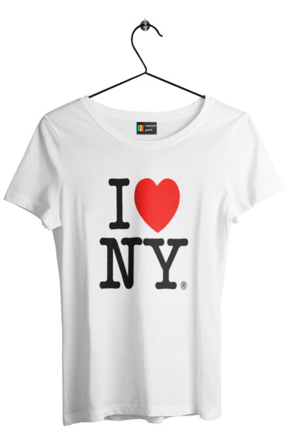 Футболка жіноча з принтом "Я люблю Нью Йорк". I love, i love ny, new york, нью-йорк, ньюйорк, я люблю. CustomPrint.market