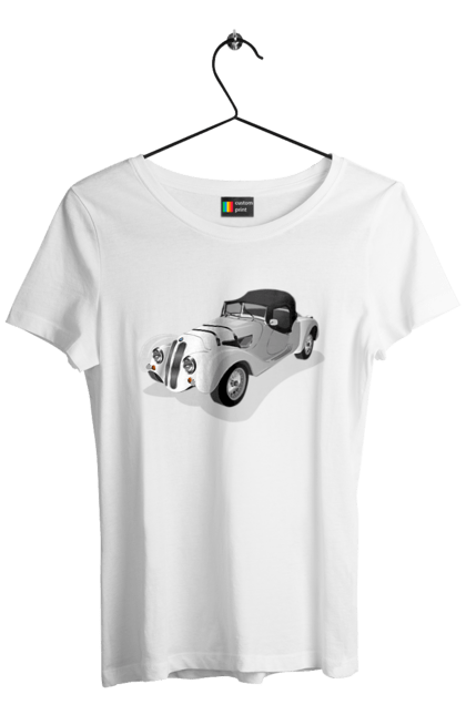 Футболка жіноча з принтом "Автомобіль". Авто, автомобиль, класика, старовинна машина, старовинний. 2070702