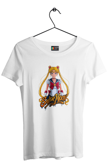 Women's t-shirt with prints Sailor Moon. Anime, drama, magical girl, sailor moon, tv series, usagi tsukino. 2070702