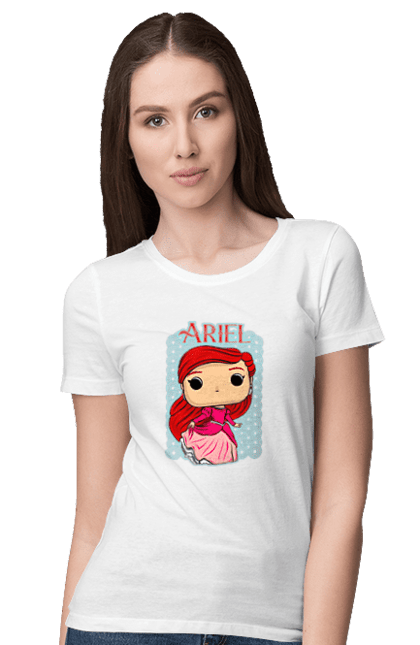 Women's t-shirt with prints Ariel. Ariel, little mermaid, mermaid, princess, story. 2070702