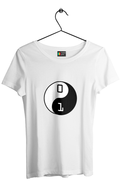 Футболка жіноча з принтом "Інь Янь". Angular, c, css, html, it, javascript, jquery, php, python, react, svelt, vue, айтишник, айті, гумор, код, кодувати, прогер, програміст, програмісти, ти ж, ти ж програміст, тиж програміст. 2070702