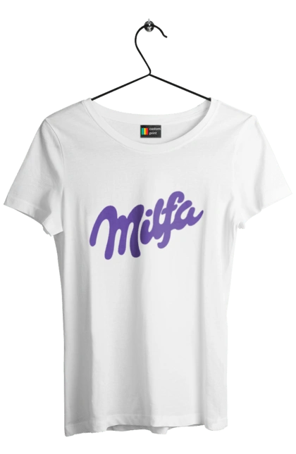 Футболка жіноча з принтом "Milfa". Гумор, для жінок, жіноча, меми, мілка, мілфа, прикол, смішне, смішні. 2070702