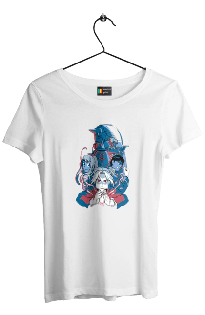 Women`s t-shirt with prints Fullmetal Alchemist. Adventures, alphonse elric, anime, edward elric, fullmetal alchemist, light novel, manga, steampunk. 2070702