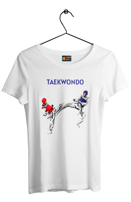 Футболка женская с принтом Taekwondo training02 [Converted]. Taekwondo, боевое искусство, корея, спорт, таэквондо, тренировка. 2070702