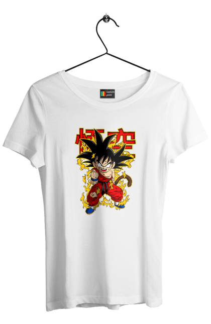 Футболка женская с принтом Жемчуг дракона Сон Гоку. Anime, dragon ball, manga, son goku, tv series, аниме, гоку, жемчуг дракона, манга, сон гоку. 2070702