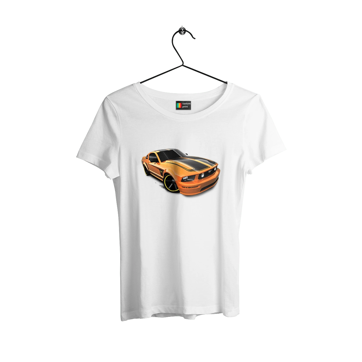 Orange, high speed car