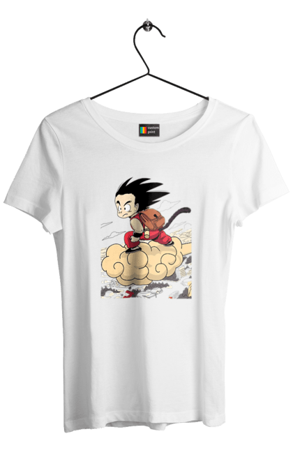 Women's t-shirt with prints Dragon Ball Son Goku. Anime, dragon ball, goku, manga, son goku, tv series. 2070702