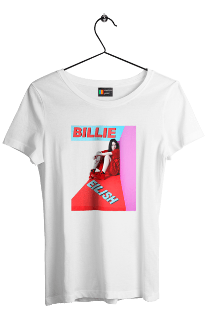 Футболка жіноча з принтом "Біллі Айліш". Біллі айліш, логотип біллі айліш, принт біллі айліш, співачка біллі айліш. 2070702
