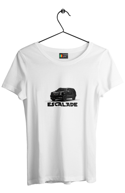 Футболка жіноча з принтом "Каділак". Автомобіль, бізнес клас, джип, ескалада, каділак, машина, позашляховик. 2070702