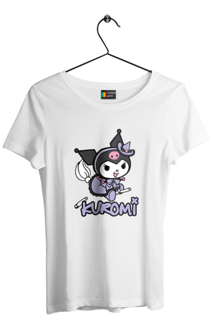 Women's t-shirt with prints Hello Kitty Kuromi. Anime, character, hello kitty, kuromi, my melody, sanrio. 2070702