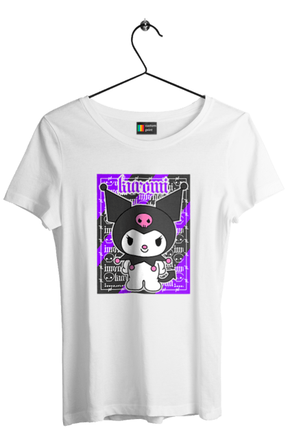 Women's t-shirt with prints Hello Kitty Kuromi. Anime, character, hello kitty, kuromi, my melody, sanrio. 2070702