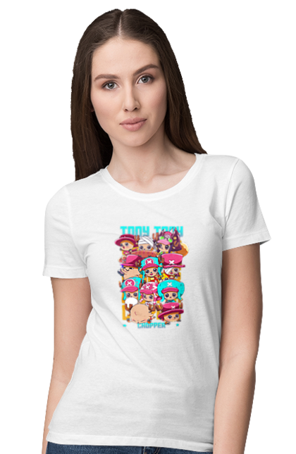 Women's t-shirt with prints One Piece Tony Tony Chopper. Adventures, anime, fantasy, light novel, manga, one piece, tony tony chopper, tv series. 2070702