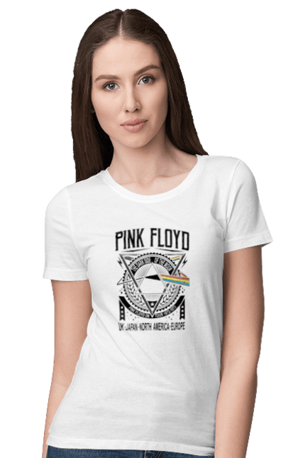 Women's t-shirt with prints Pink Floyd. Album, music, pink floyd, rock, rock band. 2070702