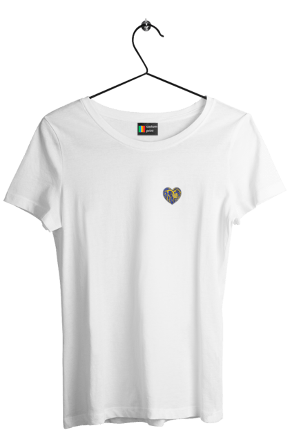 Women`s t-shirt with prints Hearts of the unbreakable. Dark blue, heart, symbolics, ukraine, unbreakable. 2070702