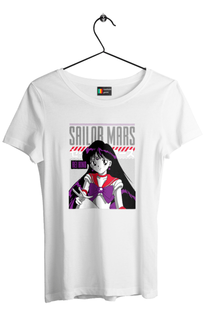 Футболка жіноча з принтом "Сейлор Мун Марс". Rei hino, sailor moon, аніме, драма, махо седьо, рей хіно, сейлор марс, сейлор мун, серіал. 2070702