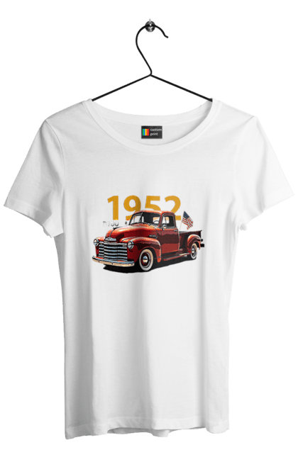 Футболка жіноча з принтом "Chevrolet 3100". Chevrolet, chevrolet 3100, авто, авто, вантажівка, пікап, шевроле. 2070702