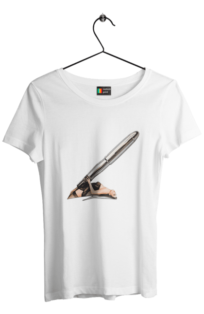 Футболка жіноча з принтом "Великий Патрон". Дівчина, куля, патрон. 2070702