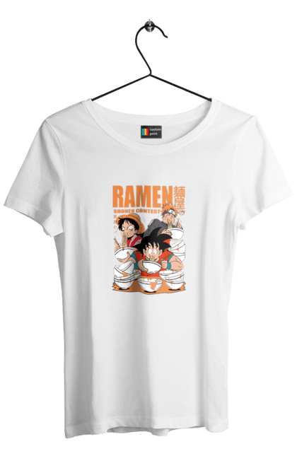 Women's t-shirt with prints Ramen. Anime, characters, food, goku, luffy, manga, naruto, ramen. 2070702