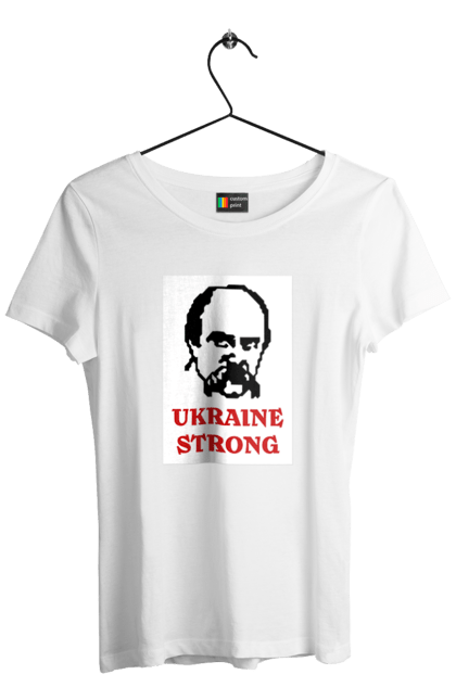 Футболка жіноча з принтом "Тарас Шевченко". Бавовна, бавовнятко, війна, герб, доброго вечора, зсу, прапор україни, русский военный корабль, тарас шевченко, україна. 2070702