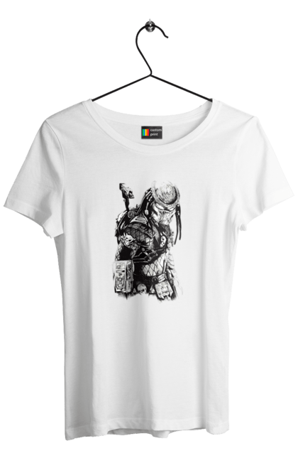 Women's t-shirt with prints The Predator. Alien, cinema, film, predator, thriller. 2070702